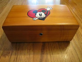   Mickey Mouse Mini Cedar Chest Trinket Box HTF Excellent Condition