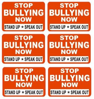 Anti Bullying Labels Sticker Decals CRAFTS Teachers SCHOOLS Made In 