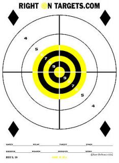 75 LARGE BLACK AND YELLOW RINGS Paper Shooting Targets 3 (11X15) pads 