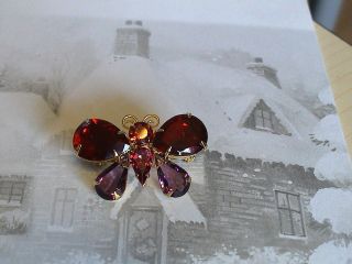 Joan Rivers Rhinestone Crystal Butterfly New Multi colour