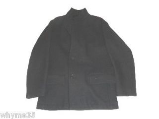 new louis vuitton black wool belted 3 4 length coat 50 40
