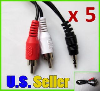 5x 3.5mm AUX to RCA AUDIO STEREO CABLE FOR ipod Nano