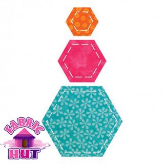 55011  AccuQuilt GO Baby Fabric Cutter Hexagon Shape Die Cuts 3 Sizes 