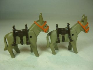 playmobil donkey burrow figure lot w saddles from canada time