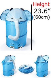 Elephant Toy Box Basket Animals Pop Up Storage Clothes Laundry Bin 