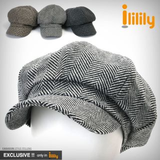  Wool Blended Herringbon Newsboy Cabbie Hat Gatsby Ivy Irish Cap c509