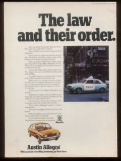 1974 Austin Allegro UK police car photo ad