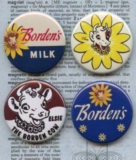 RETRO ELSIE THE COW BORDENS VINTAGE STYLE 1.5 buttons pins badges 