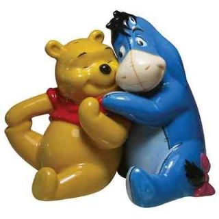 Disney Pooh & Eeyore Hugging SALT & PEPPER SHAKERS Set Shaker