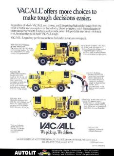 1992 leach vacall street sweeper truck brochure 