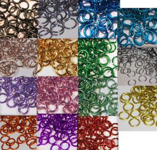 18g 3/16 ID Aluminum JUMP RINGS ALL COLORS HERE Saw Cut chainmail 