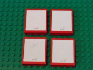 Lego   4 Red and White Cupboard Doors 1x4x4 Lift (6154 6155)
