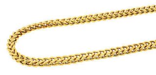 Mens 10K Yellow Gold Sterling Silver Franco Chain Necklace 40 36.9 