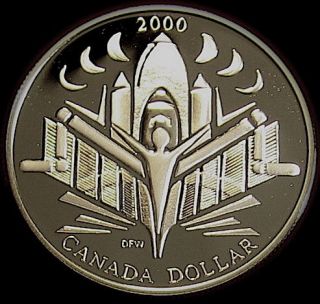 2000 CANADIAN SILVER DOLLAR MILLENNIUM COIN STERLING SILVER COIN PROOF