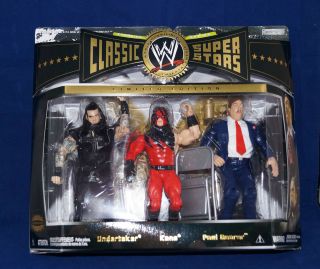 WWE Jakks Classic SuperStars Undertaker Kane Paul Bearer 3 Pack Set