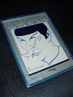 Leonard Nimoy Signed Sheet Music   You Are Not Alone (Star Trek, Spock 