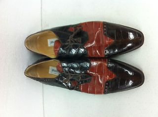 mauri genuine alligator shoes rust brown