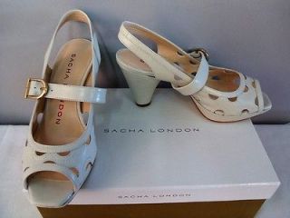 Sacha London Womens Leslie Platform Sandals Off White Leather MSRP $ 