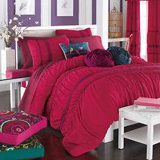 Kas Eloise Full / Queen Comforter Set 2 Shams Reddish Hot Pink New