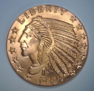 or $5 Gold Indian Incused Coin 1 oz COPPER Bullion Medal 