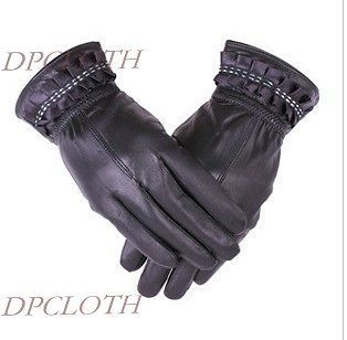 Lady Leather Winter Warm Gloves Special Brim High Quality Classic 