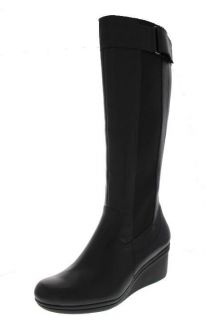 Kenneth Cole NEW Worth Ur While Black Stretch Wedge Knee High Boots 