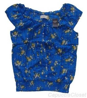 Abercrombie & Fitch Womens Shirt JULIA Blouse Top Blue Floral Print M 