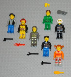Lego Junior MINIFIGURES Lot 7 Town People Girl Police Fire Jack Stone 