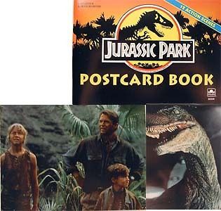 jurassic park postcard book 1992 mint unused 