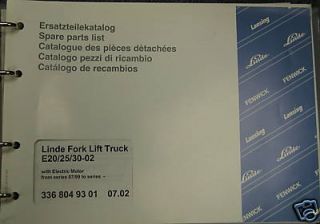 linde fork lift truck spare parts list manual time left