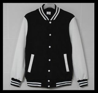 Men Baseball Jacket/Letterm​an Varsity jacket Black XL