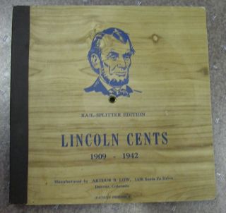 SUPER RARE  RAIL SPLITTER EDITION LINCOLN CENTS 1909 1942 ALBUM ID# 