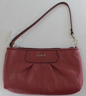 NWT Coach Ginger Beet LARGE LEATHER WRISTLET 47527 Bag Clutch $98 Free 