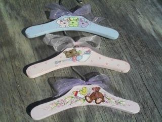 Hand Painted Wood Wooden Childrens Child Baby Girl Clothes Hanger 