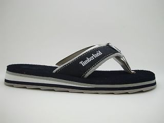 62976] Boys Youth Timberland Flip Flop Navy All Season Casual 