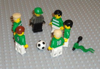 Lego Soccer MINIFIGURES Lot 6 Players People Soccer Ball Goalie Lego 