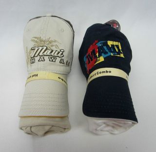 New Maui Hawaii Hat Cap and T Shirt Combo   Navy & White or Khaki   S 