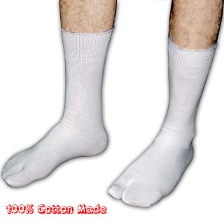 Ninja Tabi Japanese Socks 1 Adult Size Made 100% Cotton White