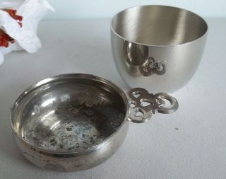 Kirk Stieff pewter 1788 club cup and bleeding bowl or baby porringer