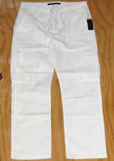 SEAN JOHN Cargo Pants New $68 Mens Fresh White Linen Choose Size NWT