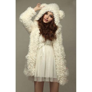 Cute Women Lady Thicken Fleece Warm Winter Wool Coat Long Jacket 