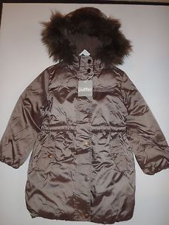 NWT GAP Kids Girls Fur Deco Rose Puffer Warmest Jacket Coat XS 4 5 S 6 