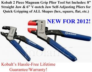 Kobalt 2 Piece Magnum Grip Pliers Set Self Adjusting Plier Tool Set 