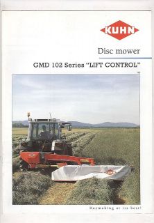 1998 kuhn gmd 602 702 lift control disc mowers brochure