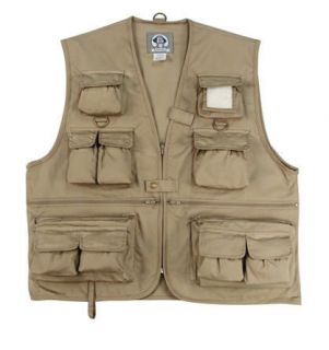 kids fishing vest in black or khaki youth size small