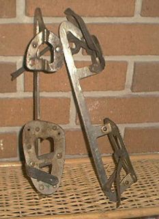 Antique/ vintage strap on skates with leather bindings size 10 1/2