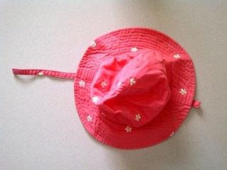 BEAN** BABY GIRL SWIM HAT CAP COVER UP PINK COTTON WITH FLOWERS 