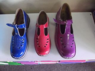 ladies shoes leather t bars red purple cobalt 5 12 new more options 