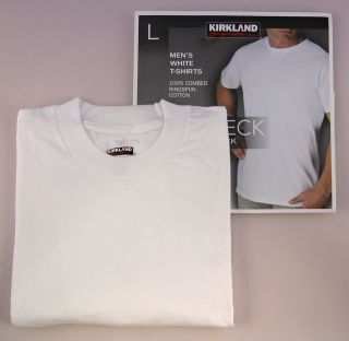 XL ONE (1) KIRKLAND Signature Mens Crew Neck T shirts, White ** NOT 