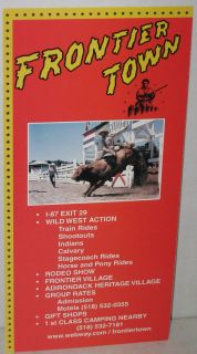 1970s Frontier Town NY Brochure w/ Directions   Front & Back